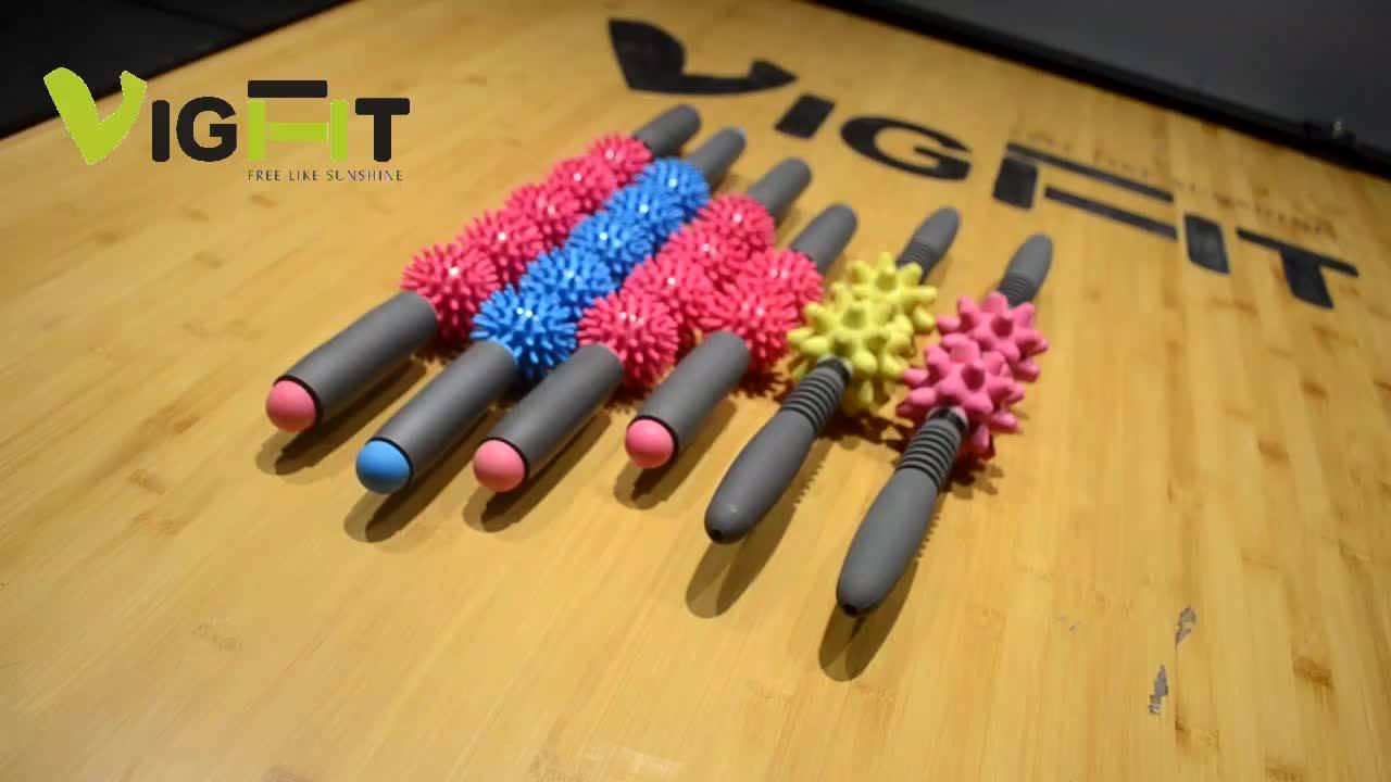 100 New Material Pu Ball With Tpe Handle Roller Muscle Massage Stick Buy Muscle Massage