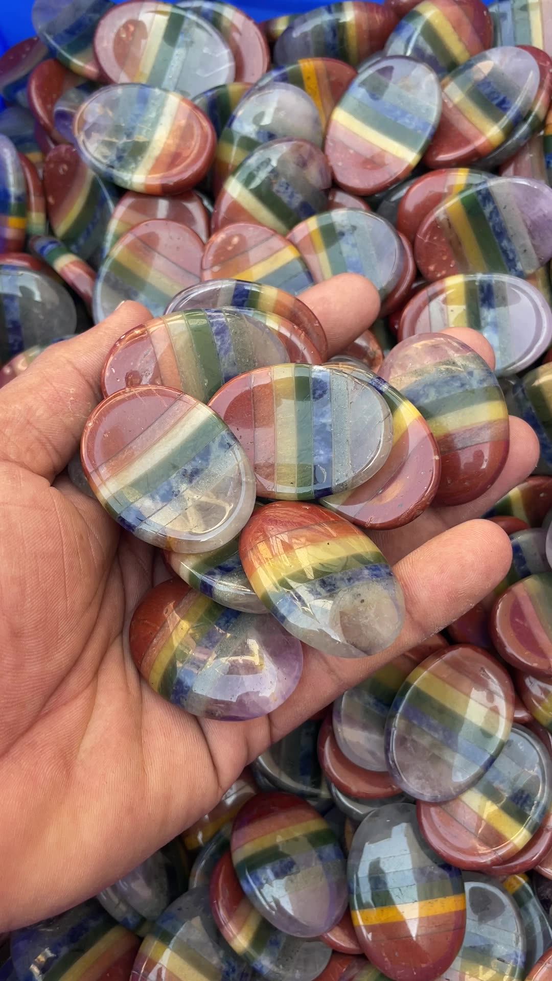 7 Chakra Stone Worry Stones Bulk Thumb In Crystals Wholesale Bulk Jewelry Making Stone Crafts