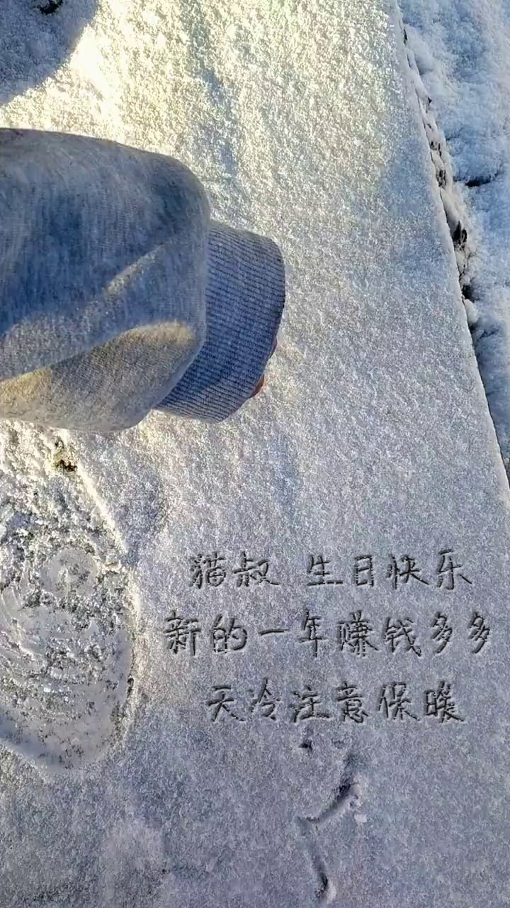 编号3205：雪地画爱心改文字