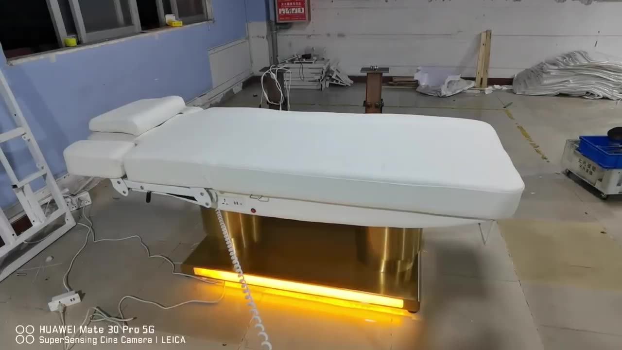 Luxury Beauty Salon Spa Equipment Gold Metal Double Cylinder Base 3/4 Motors Professional