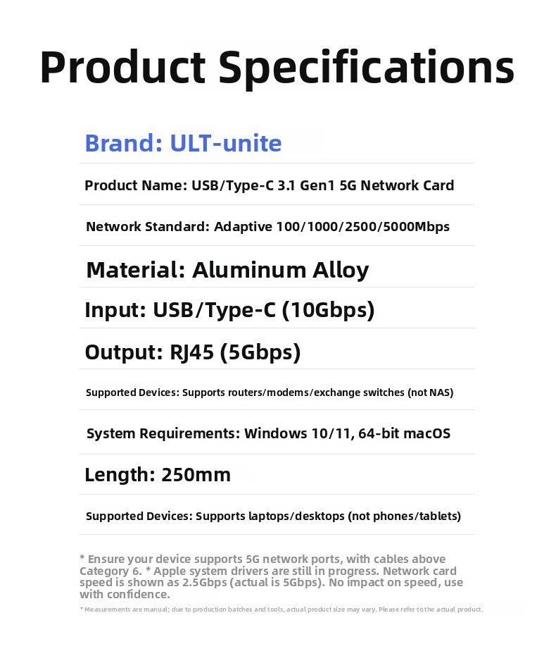 Сетевой адаптер ULT-unite USB/Type-C 2.5 Гбит/с