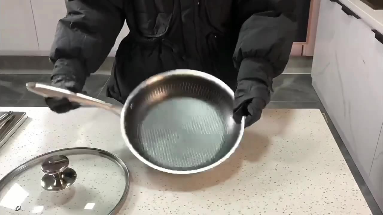 Best Selling Pure Cooking Steak Induction Fry Pan With Glass Lid Wok