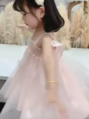 Korean baby girl summer dress baby mesh angel princess dress girl birthday dress puffy skirt