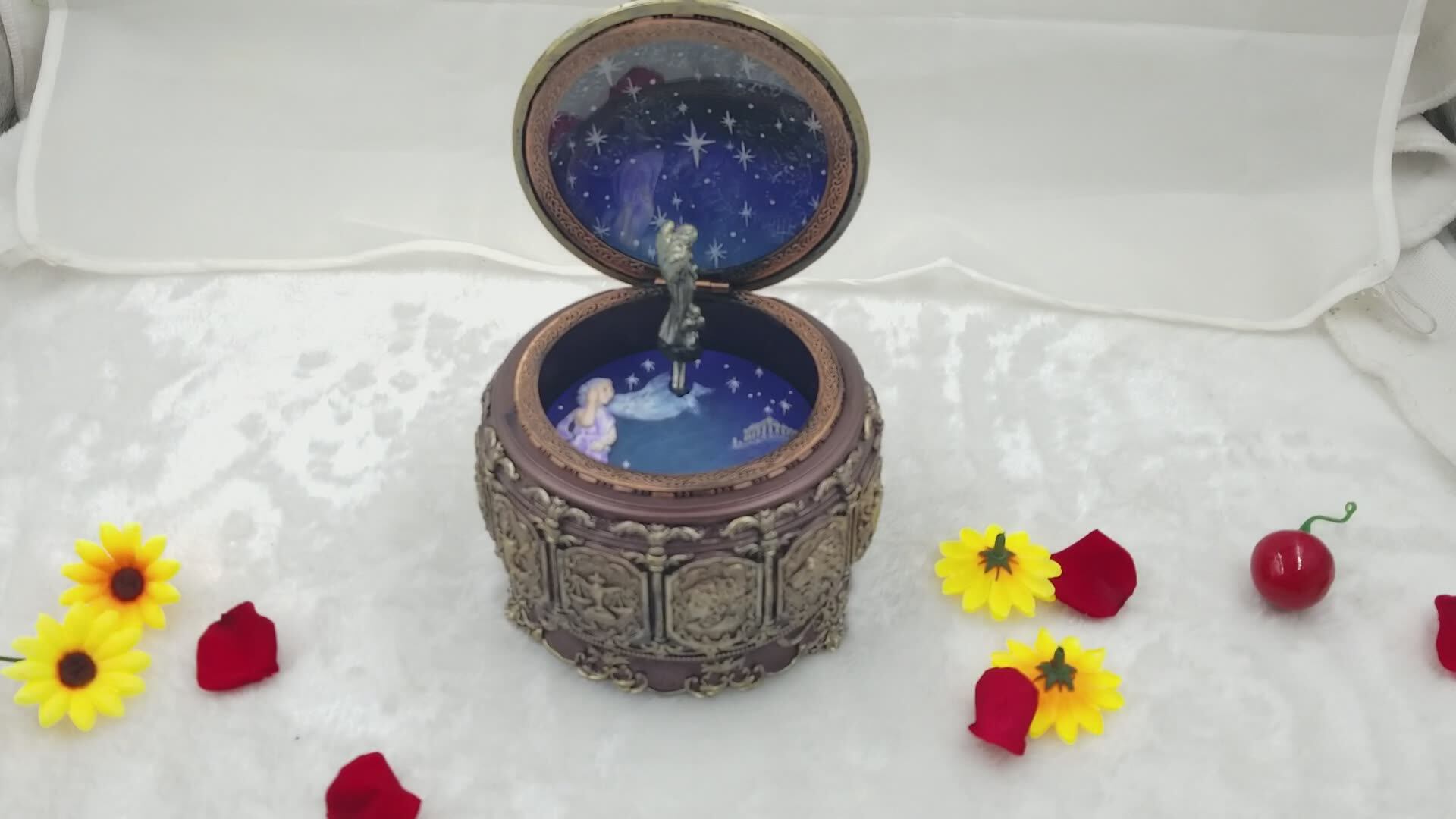 レトロ干支 12 看板オルゴール手動芸術 12 星座オルゴールled