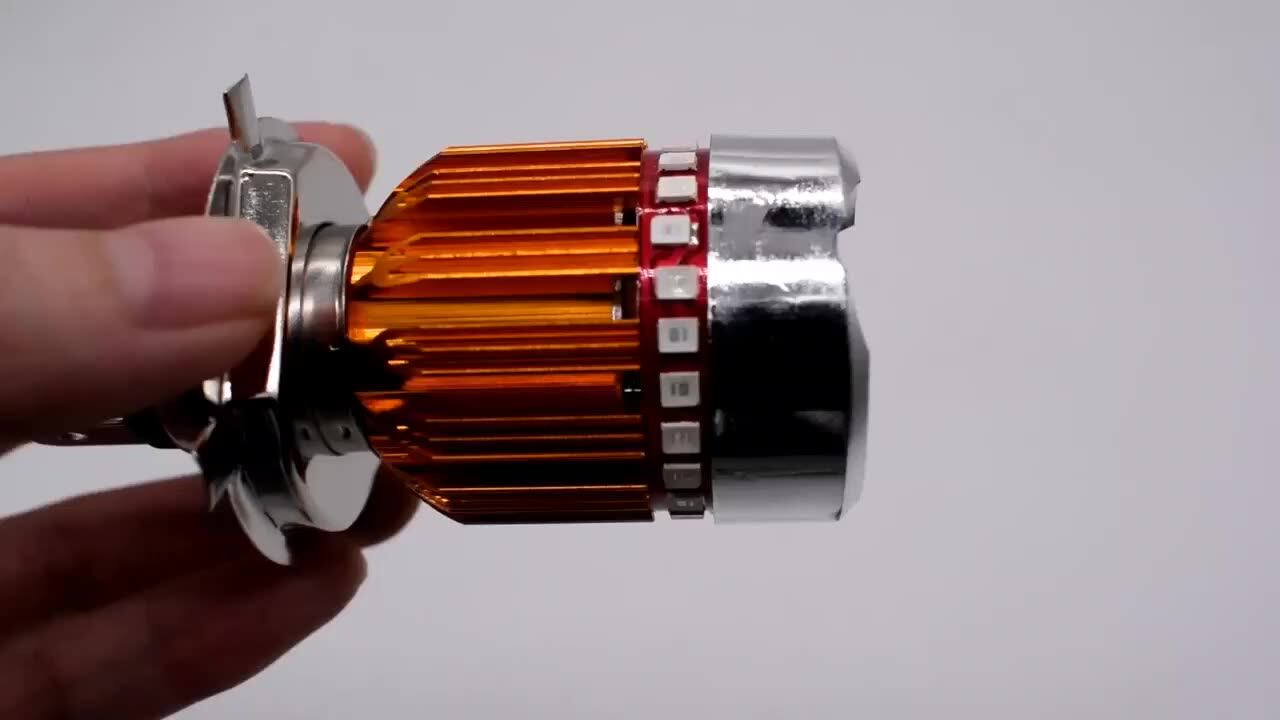 Baceyong Phare LED H4 Moto Avec Angel Eyes Hi/Lo - Éclairage Puissant 12V