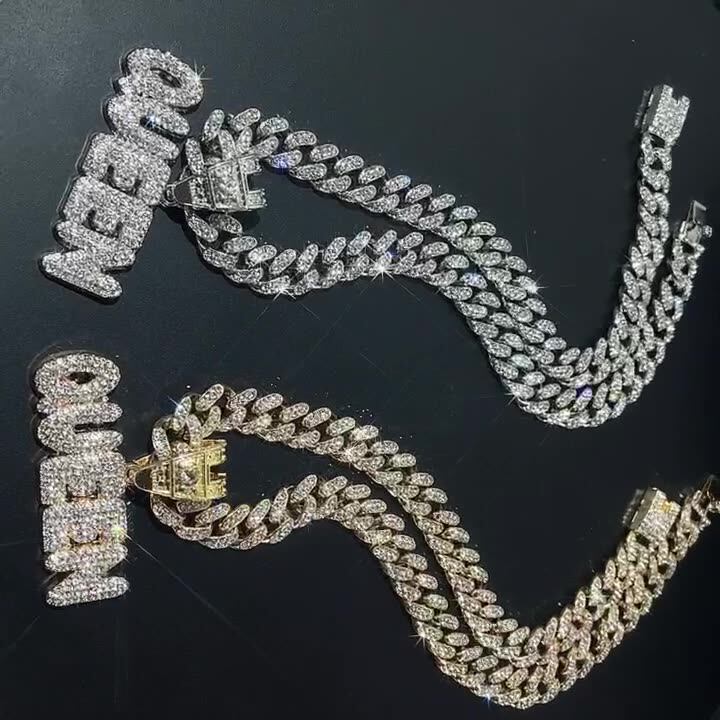 TOBENY Collana Uomo Donna Miami Cuban Link Con Ciondolo Farfalla Iced Out, Placcata Oro, Zirconi, Gioiello Hip Hop