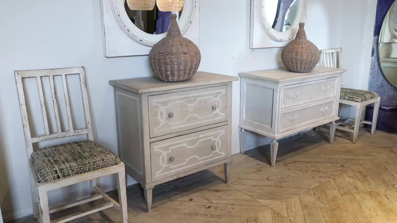 Scandinavian Mid Century French Classic Furniture Hand Painted