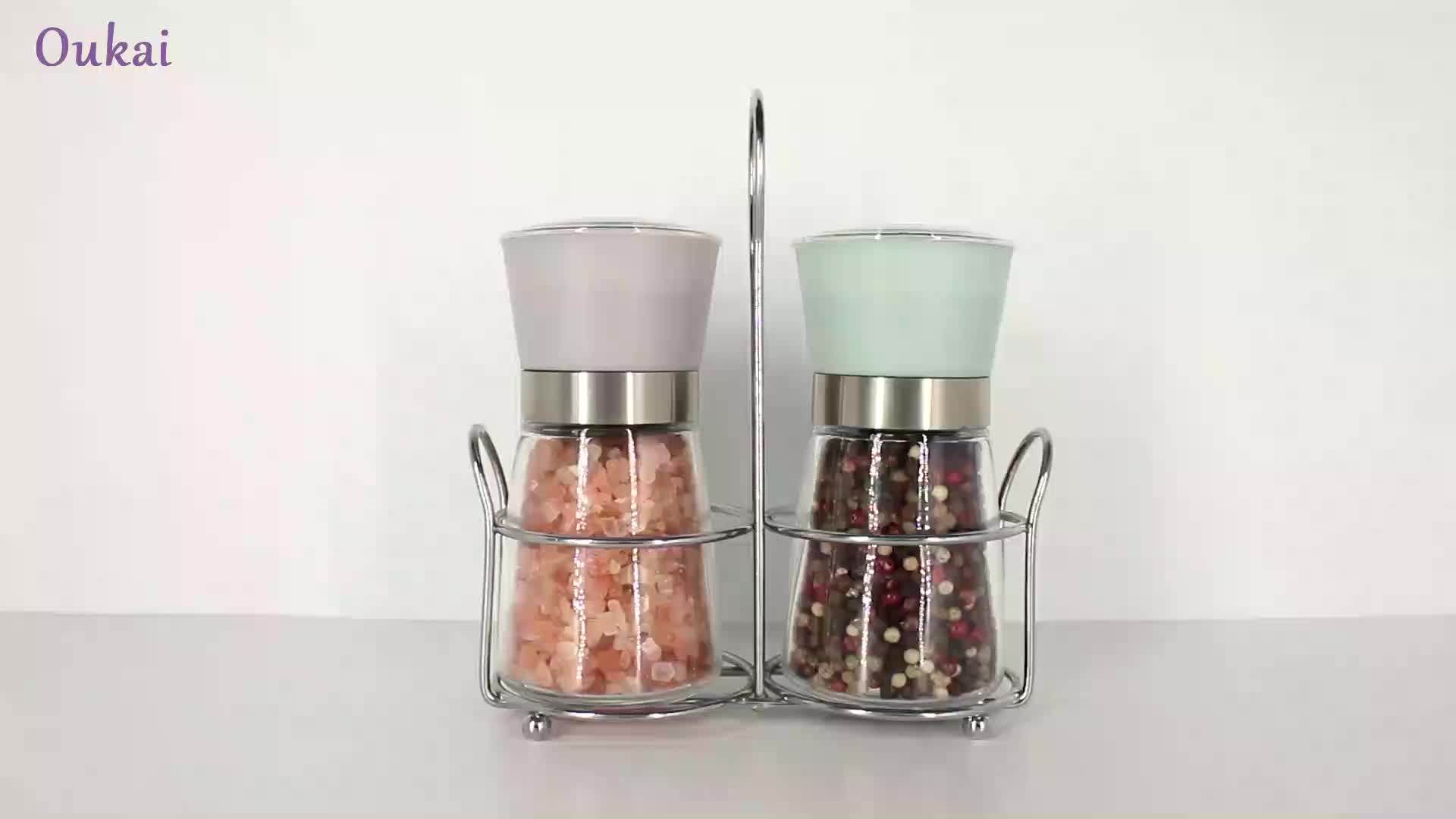 Cheap Manual Salt Pepper Mill Glass Jar Grinder With Lid Buy Glass