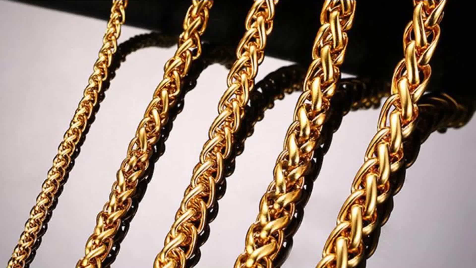 M.o.q 3 Pcs 18k Gold Plated Rope Chain 