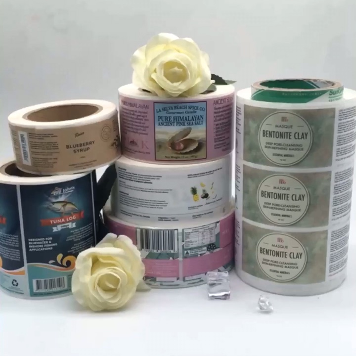 Waterproof Paper Qr Hs Barcodes Random Color Roll Stickers Labels