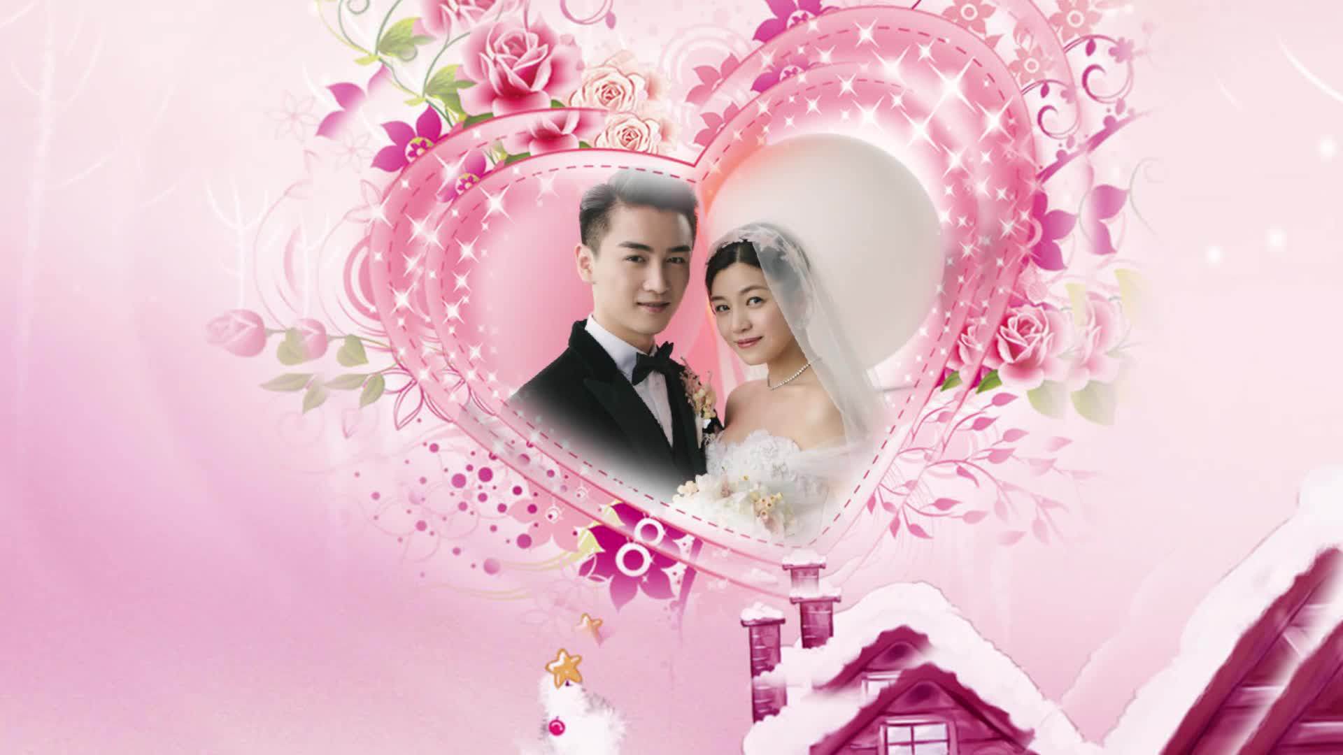 红色爱心浪漫七夕情人节爱情表白婚礼视频暖场片头 AE模板