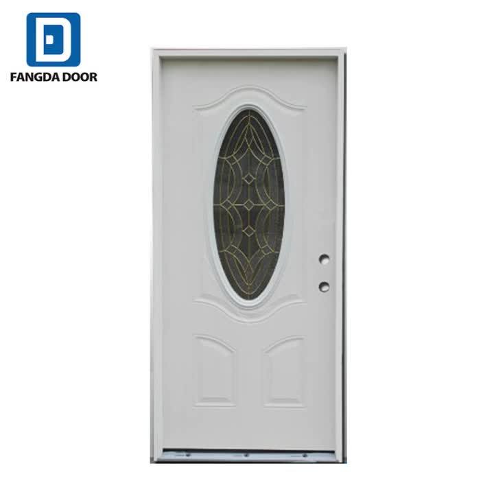 Fangda Best Price Entry Door Glass Inserts Exterior Door With Glass