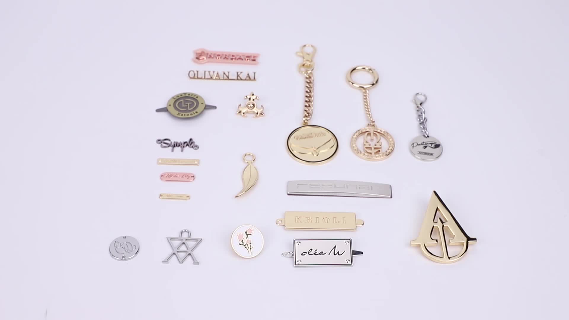 High Quality Bag Hardware Golden Engraved Logo Metal Name Plate