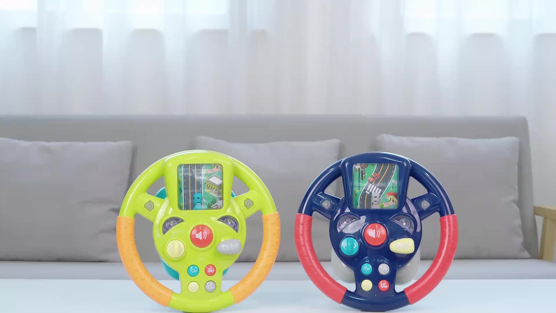 Kids Plastic Toy Steering Wheel With Music Light For Copilot