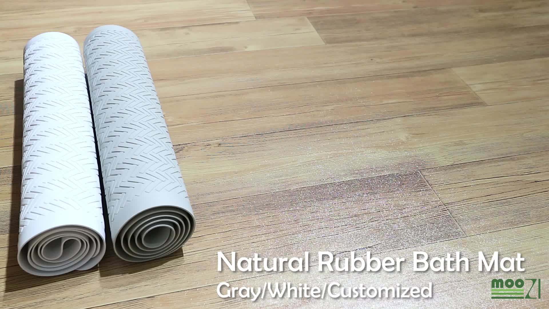 Natural 43x91cm Heavy Duty Anti Slip Shower Bathtub Rubber Bath Mat