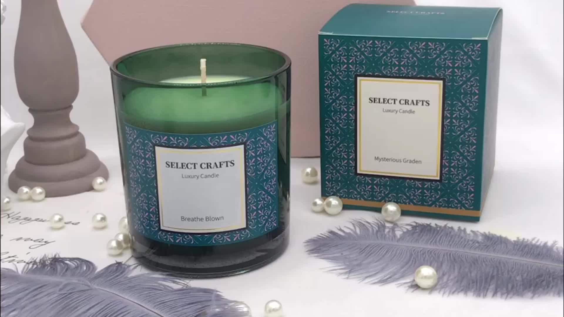 Custom Wholesale Scented Luxury Gift Packaging Box In Dark Green Glass