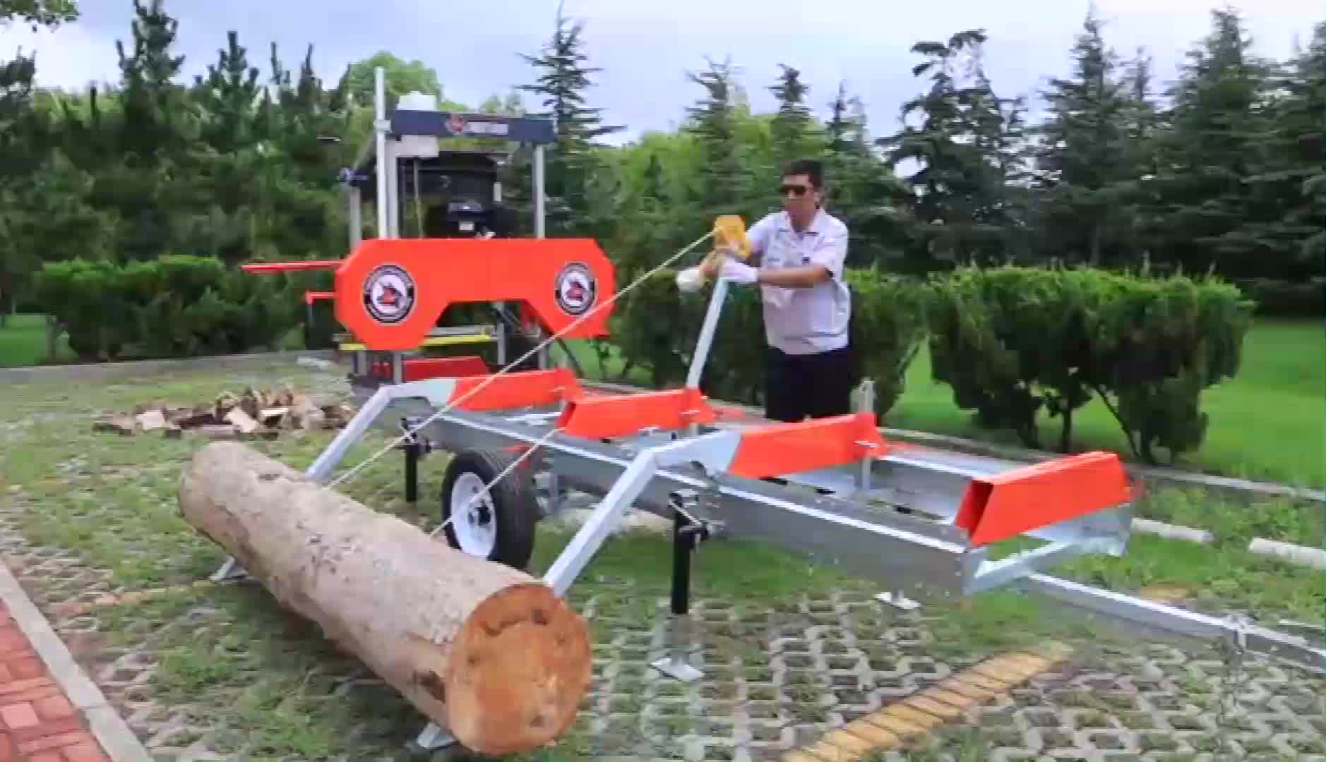 31inch Petrol Sawmill Bandsaw Mill Lumber Mill With 15hp Engine And