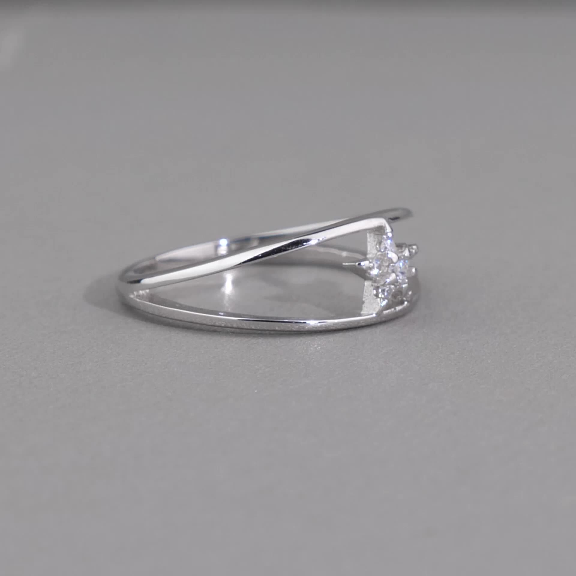 Ailmay Sterling Silver Stars Ring - Perfect for Engagement