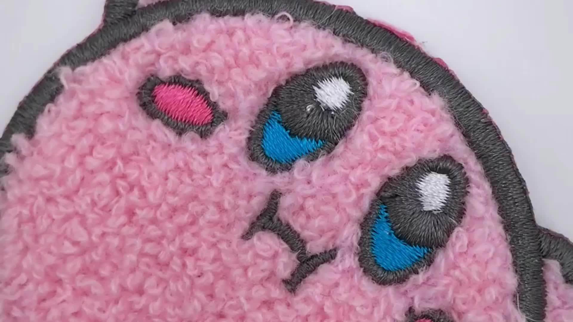 Custom Woven Chenille Fabric Patches Cartoon Embroidered Patch Cloth