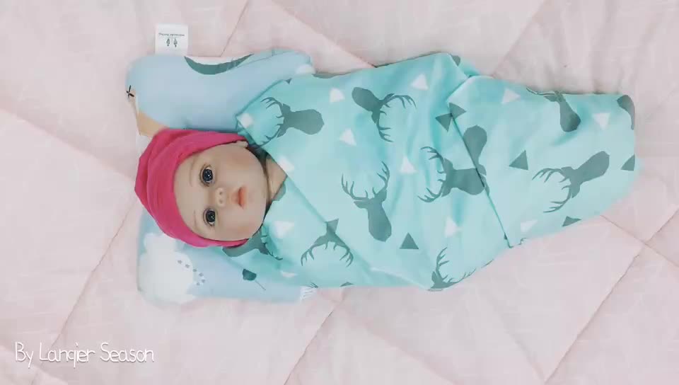 100 Cotton Baby Blanket Set 35.4"x35.4'' Breathable Cotton Receiving