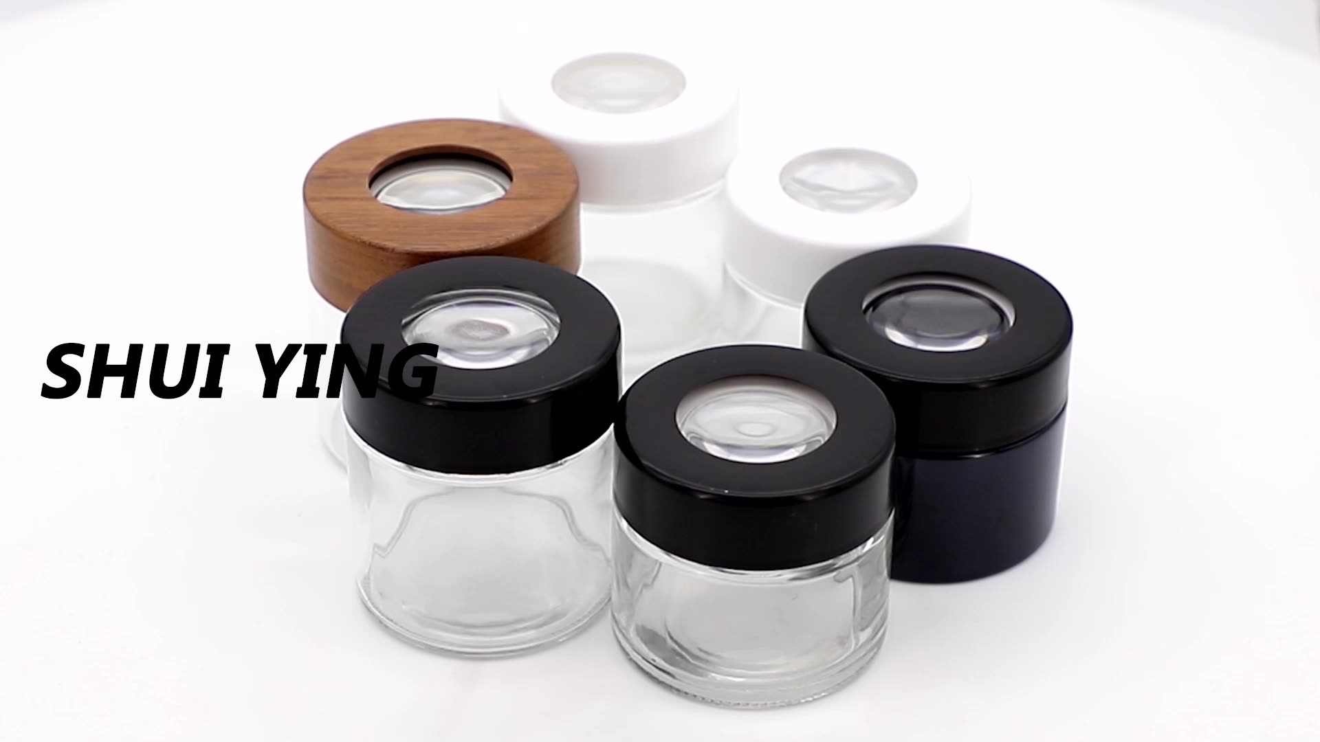 Magnifying Glass Jars 2oz 3oz 4oz Child Resistant Clear Glass Jars