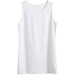 2024 new style sweatshirt bottoming vest for women mid-length pure cotton white butt-covering layered suspender top