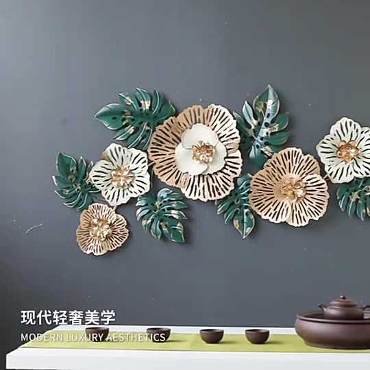 135x57cm Light Luxury Indoor Flower Wall Decoration Large Metal 3d Flowers Wall Decor For Living