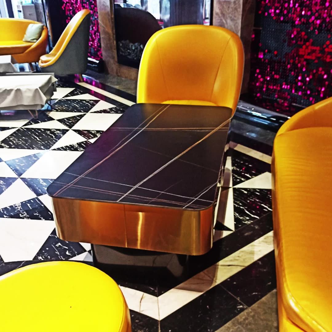 Cool Bar Furniture Night Club Ktv Night Club Led Cube Table Marble Top