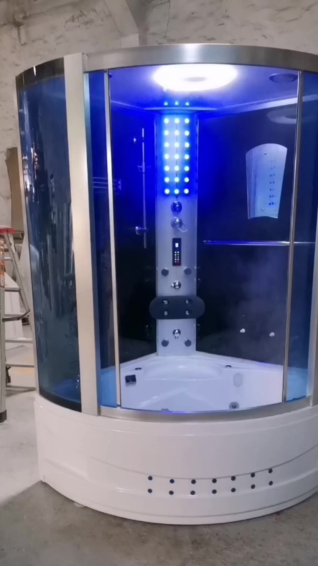 Portable Glass Sliding Door Bathroom Steam Room Shower Box Corner Sauna