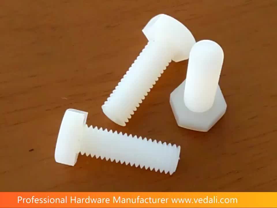 Plastic Hex Head Screws Nylon Fastener Machine Threads M5 Standard Din