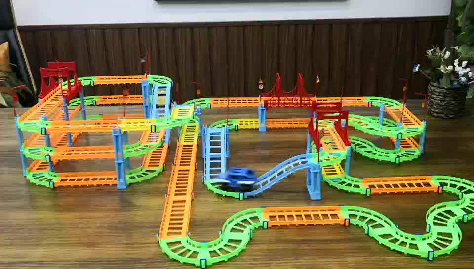 Self Assembly Plastic Track Toys Electric Rail Car For Kids Buy