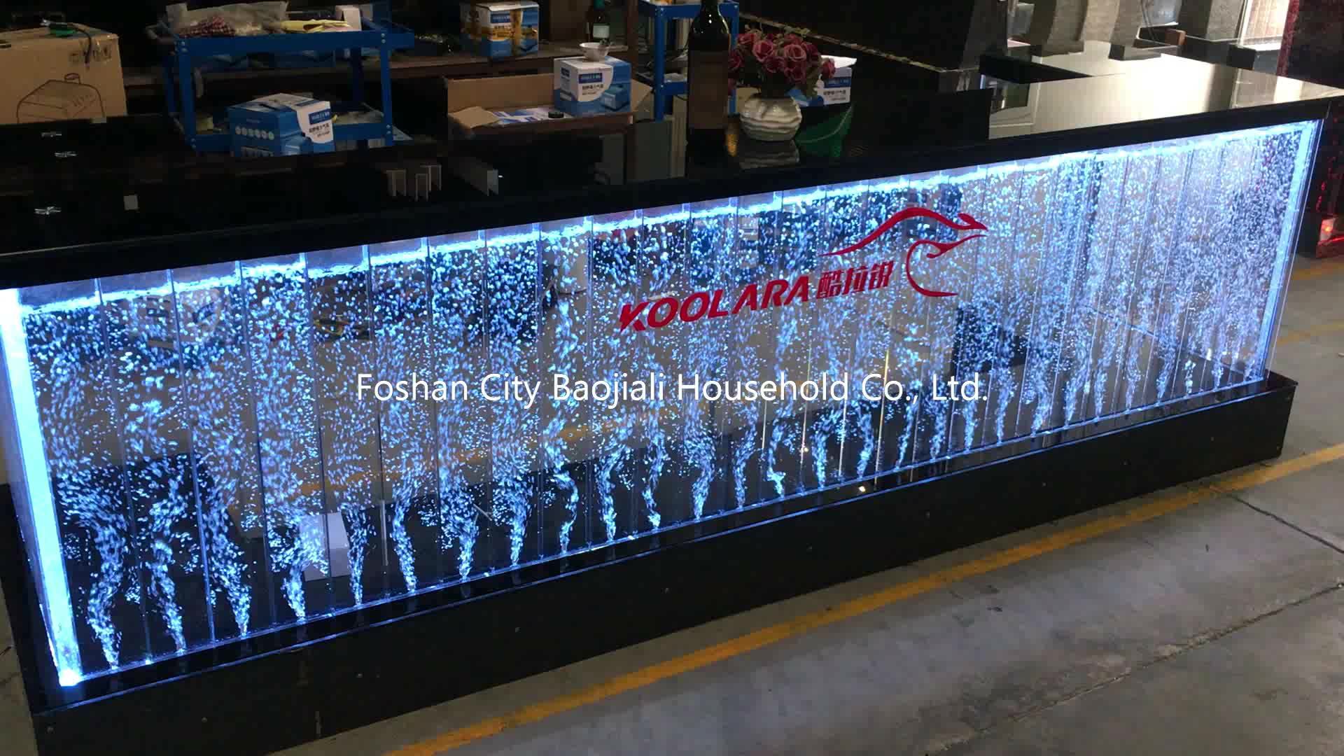 Modern Night Club Bar Furniture Aquarium Water Bubble Wall Led Acrylic