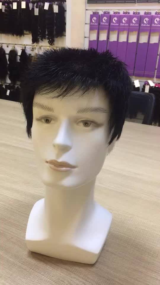 Braided Full Lace Cup Permanent Remy Short Dreadlock Natural Hair Men