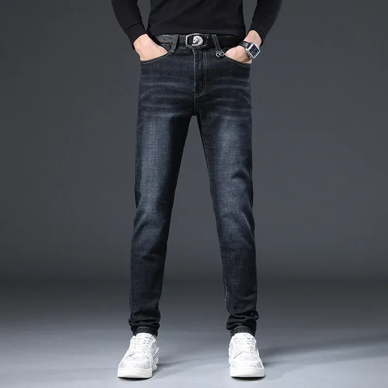 Осенние синие джинсы, casual брюки, Slim fit