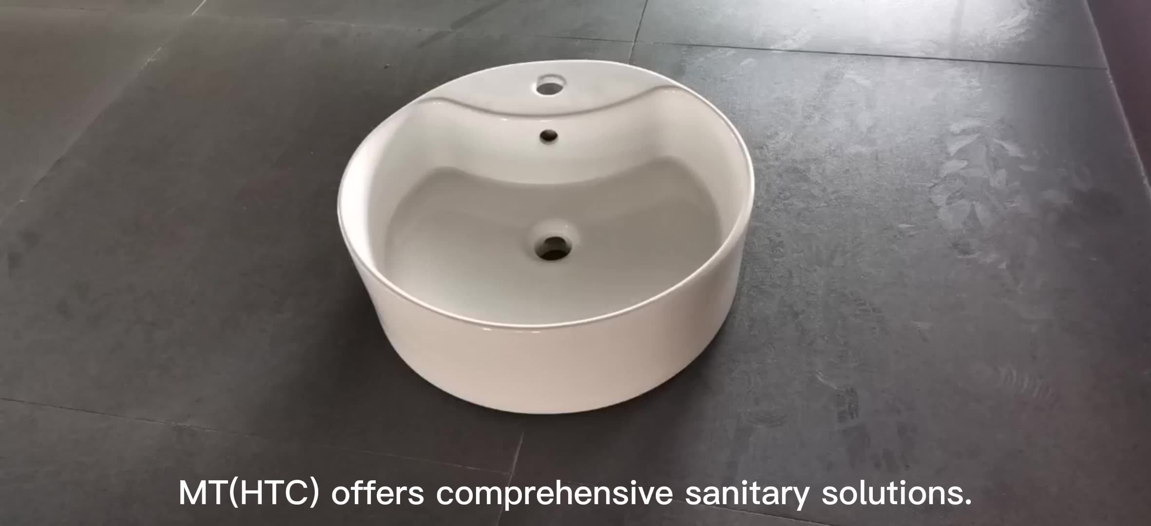 Modern Bathroom Vanity Above Counter Basin Counter Top Art Round White