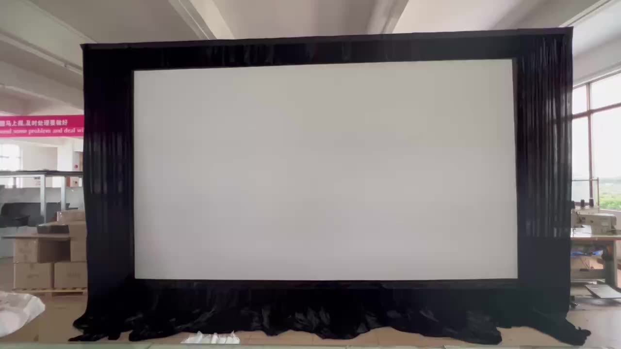 180 Inch Portable Projector Screen Outdoor Fast Fold Floor Stand Front