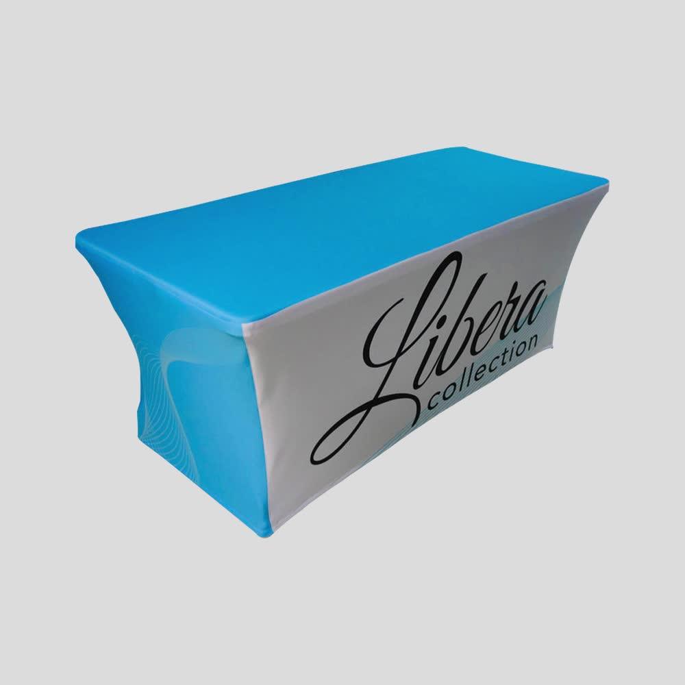 Custom Printed Conference Table Cloths Black Rectangular Spandex Table
