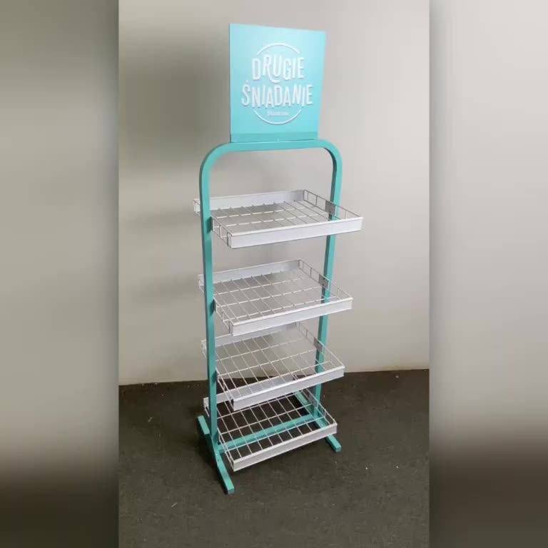 5 Tier Metal Potato Chip Display Stand Supermarket Potatoes Chips