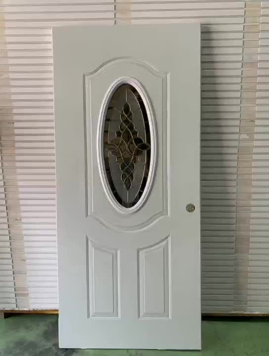 4 Panels Steel Door With Half Moon Glass Insert Buy Interior Doors With Glass Inserts 6 Panel Glass Door Steel Framed Glass Doors Product On