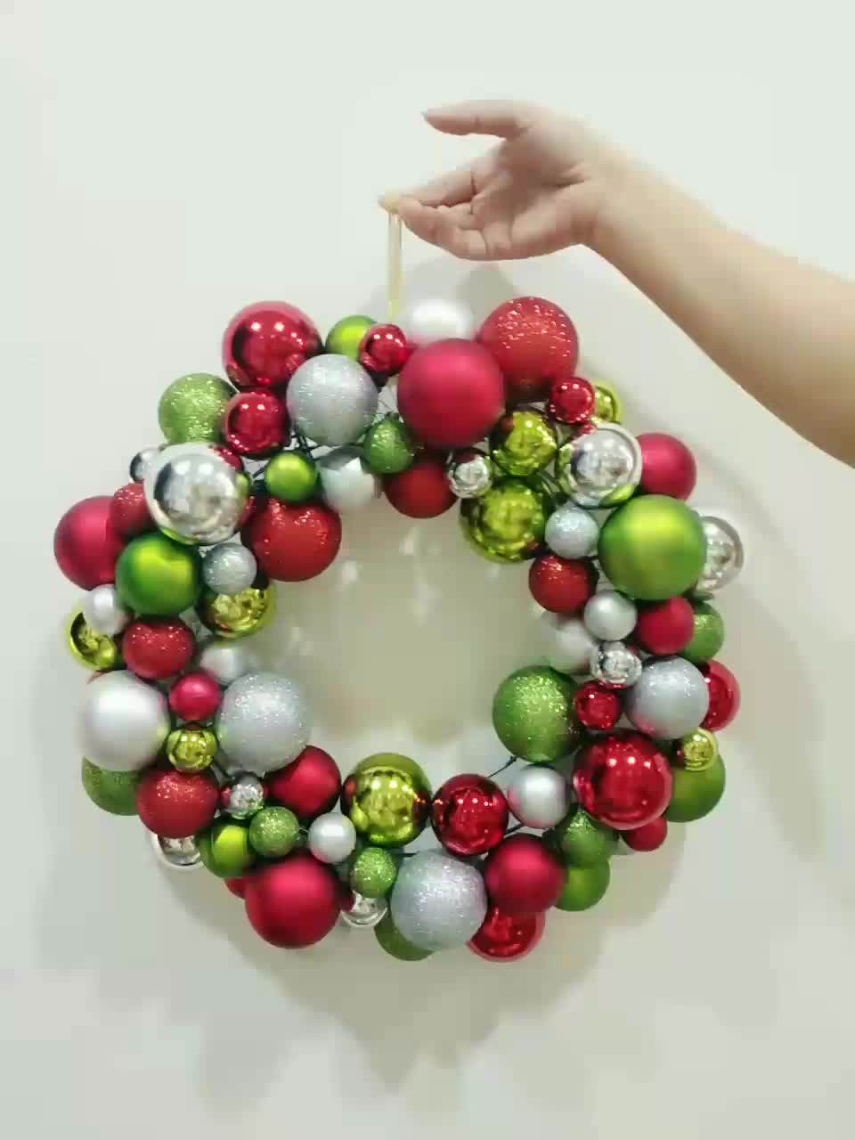 40cm Colorful Christmas Ball Wreath With Tinsel Buy Christmas Ball