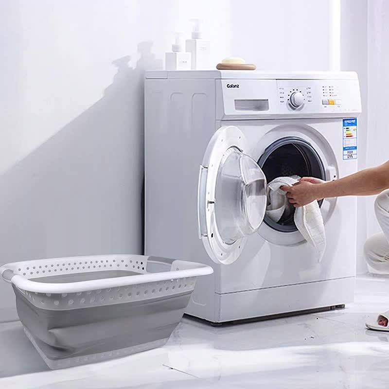 Big Size Plastic Collapsible Laundry Basket Silicone Folding Clothes Stroge Basket Space Saving