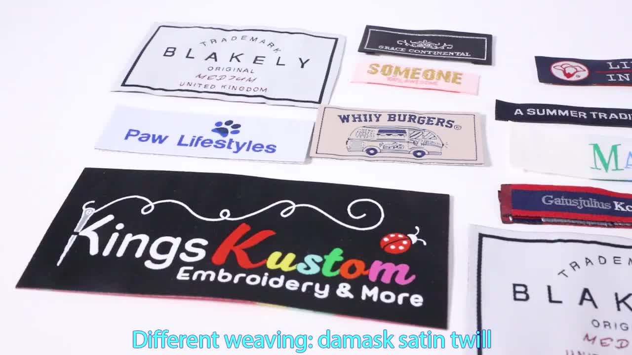 Free Sample Woven Private White Garment Labels Clothing Manufacturer