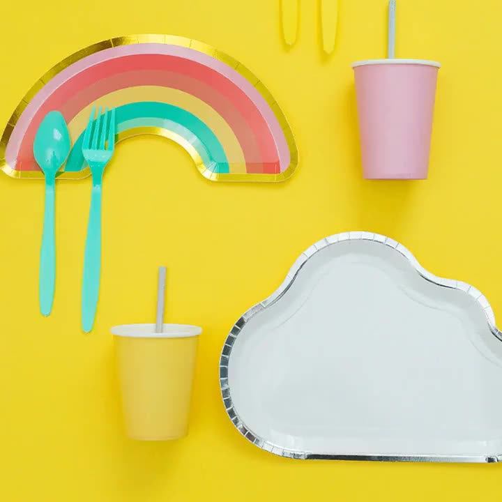 Birthday Party Supply Decoration Colorful Rainbow Disposable Paper