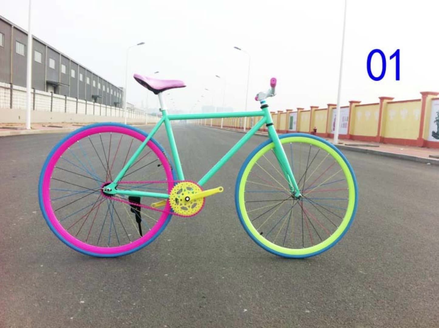 Cheap Classic Complete Frameset Fixed Gear Bikes Celt Integrated Wheelset Fixie Rear Wheel