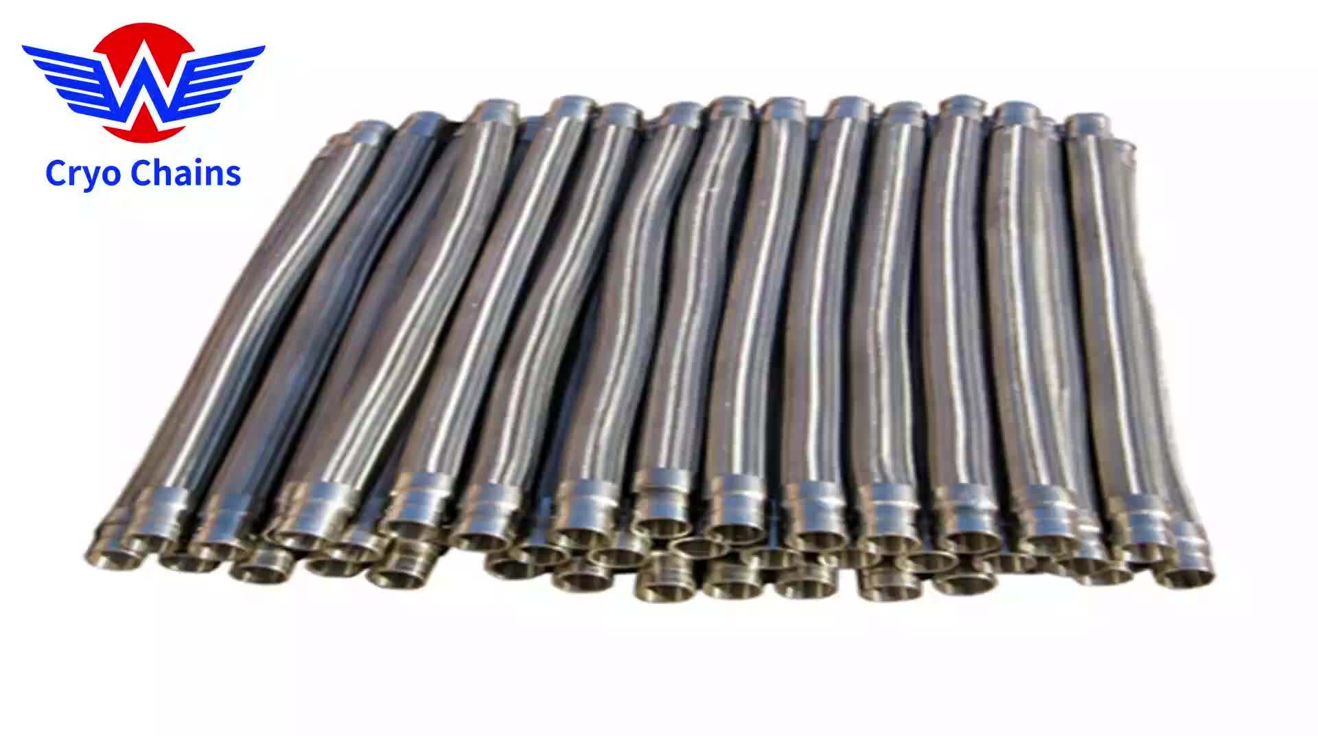 Liquid Nitrogen Dn25 Vacuum Jacketed Flexible Hose For Containers