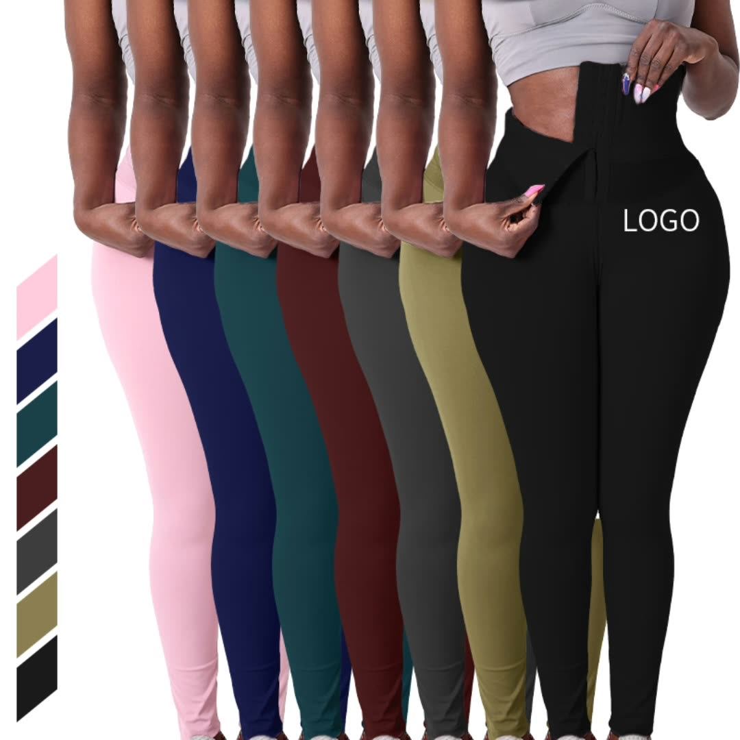 Custom Logo Waist Trainer Leggings High Waist Yoga Pants Gym Leggings