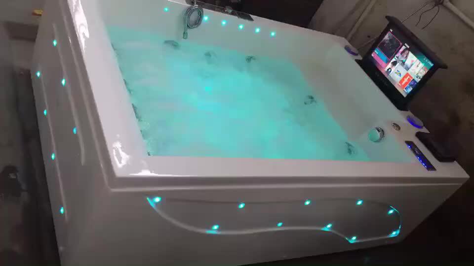 K8804a Free Standing Corner Acrylic Bath Tub Water Jets Air Jets Full