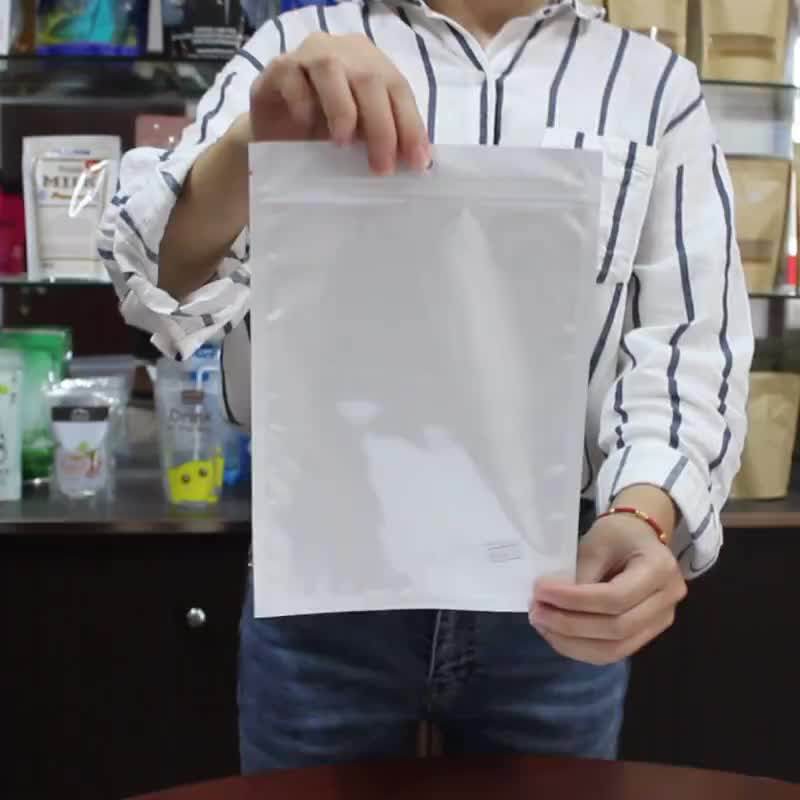 Custom Ziplock Plastic Bags Food Grade One Side Clear And The Other Side White Flat Pouch Buy