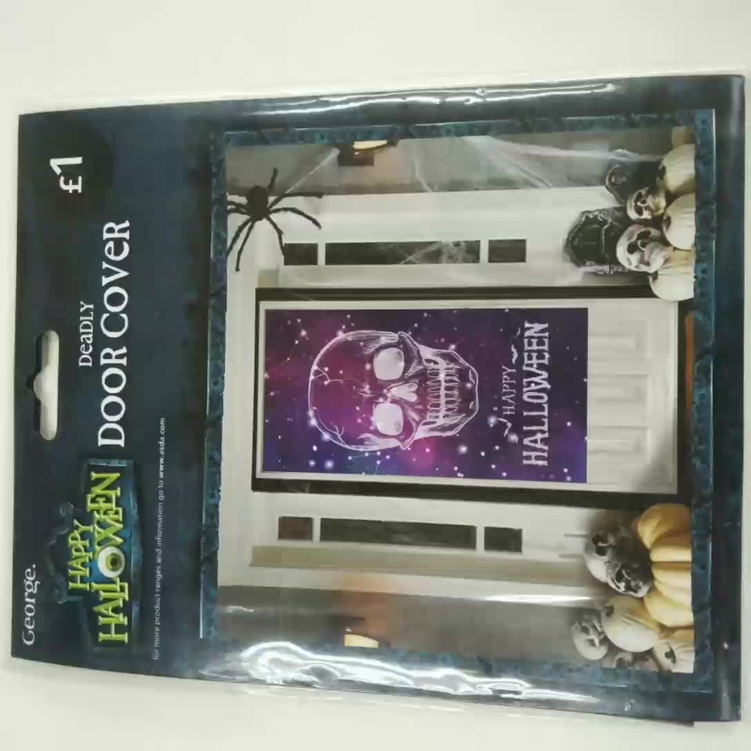 Christmas Party Decorative Door Covers Printed Decorations Plastic Door