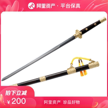 Tang sword (bright decoration small grooves on all sides ebony) Master Sheng unsharpened pure copper patterned steel instant discount